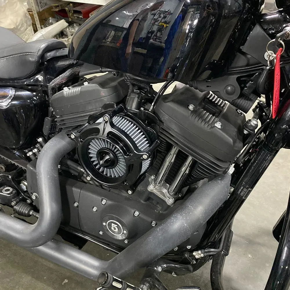 Black Spike Air Cleaner Intake Filter For Harley Sportster XL 883 Dyna V-Rod Softail Fat Boy Touring Ultra FLHR FLHX FLSTNSE