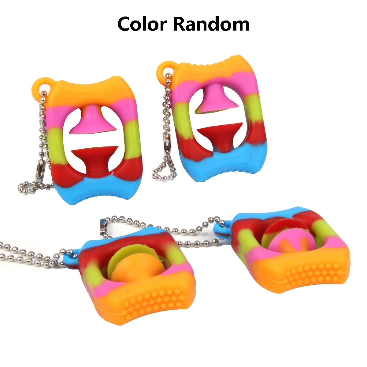 Fidget Sensor Toys Pop Mini Silicone Keychain Adults Stress Relief Sensor Toy Color pressed silicone finger suction cups