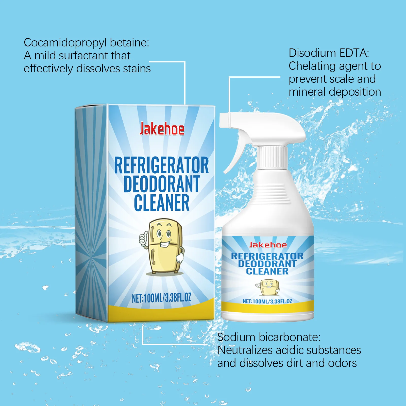Refrigerator Deodorizer Spray Air Freshener Cleaner