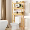 Smiry Over The Toilet Storage, Bamboo 3-Tier Over Toilet Bathroom Organizer, Adjustable Bathroom Shelf, Space Saving, Stable Fre 1