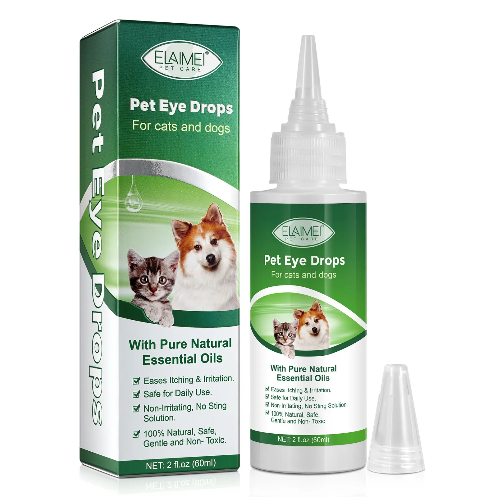Multi-Purpose Sterile Eye Wash Cleaner and Rinse Tear Stain Reducer for Allergies Debris Mucus Irritation Weepy for Dogs and Cat