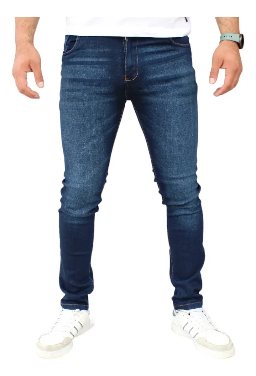 pantalon skinny modelo 4 azul obscuro liso