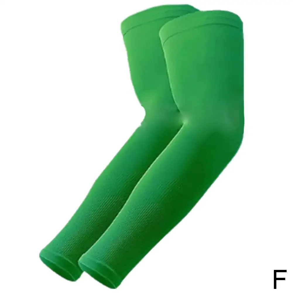 زوج واحد من أكمام الذراع للحماية من أشعة الشمس فوق البنفسجية، قابلة للتنفس، سريعة الجفاف لركوب الدراجات، أكمام رياضية من نسيج الثلج، حماية من الشمس، ضغط رياضي