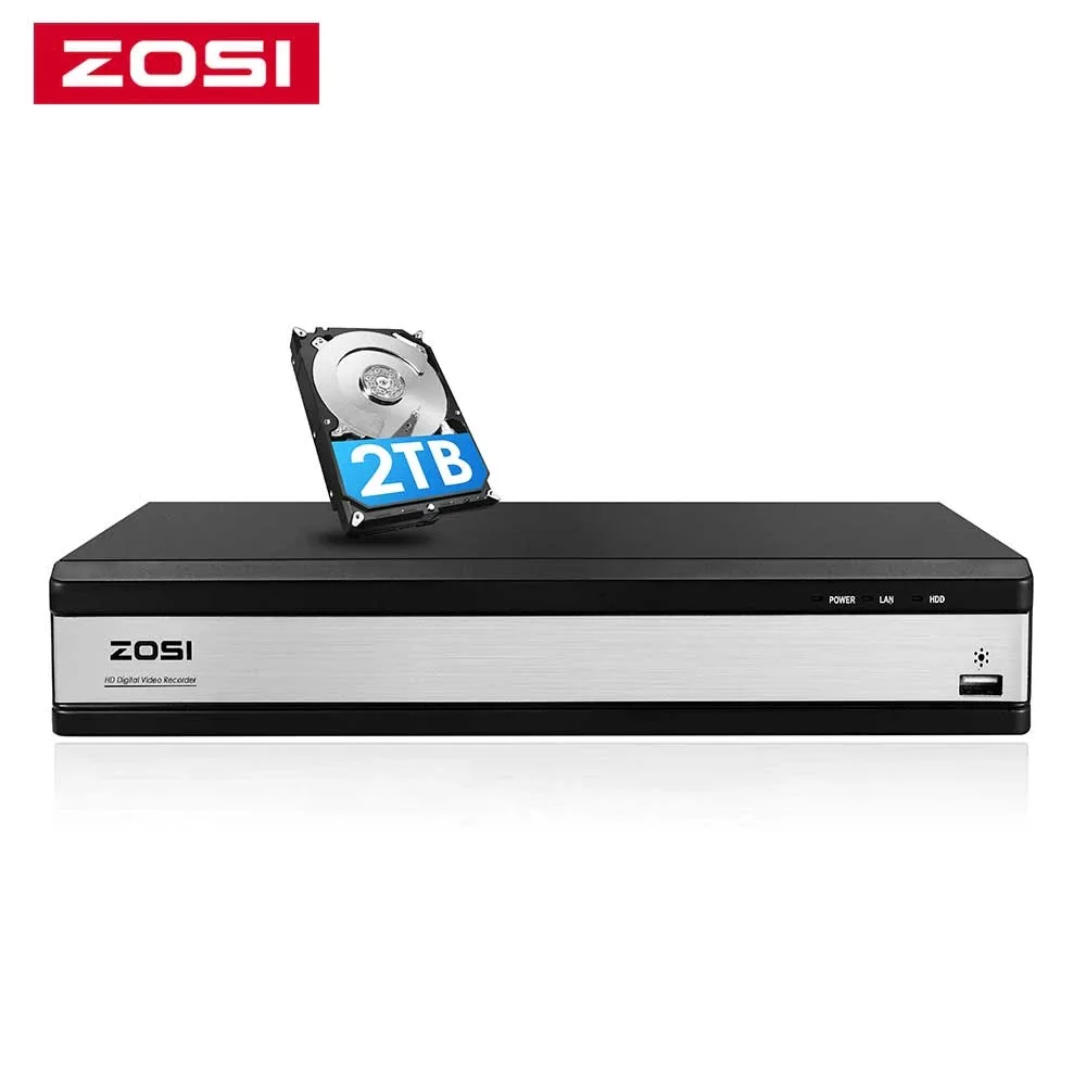 ZOSI grabador de vídeo Digital H.265 + 4 en 1, DVR DE SEGURIDAD TVI de