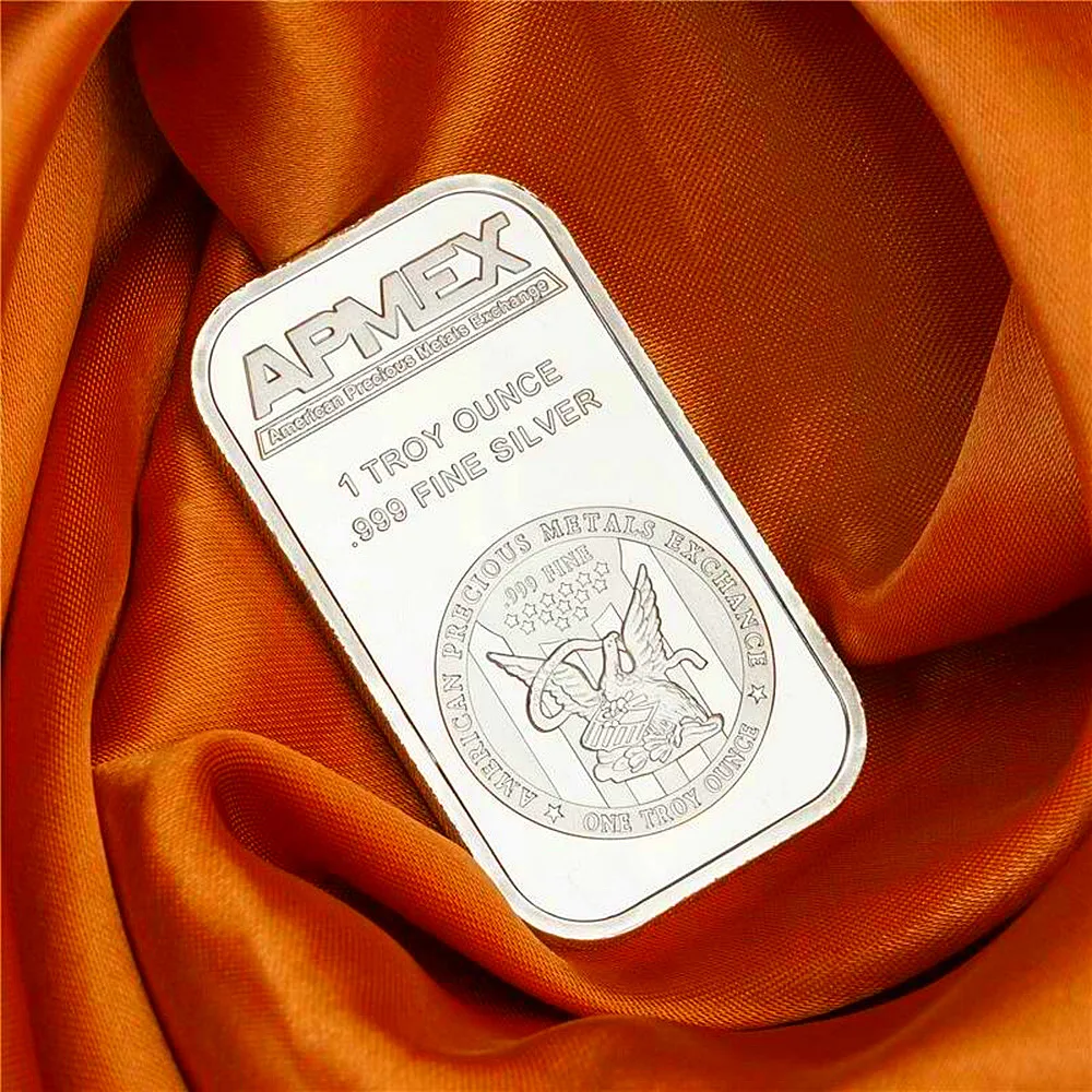 

1 oz United States Silver Bar Bullion APMEX Iconic Eagle Silver Bar Brass Core No Magnetic