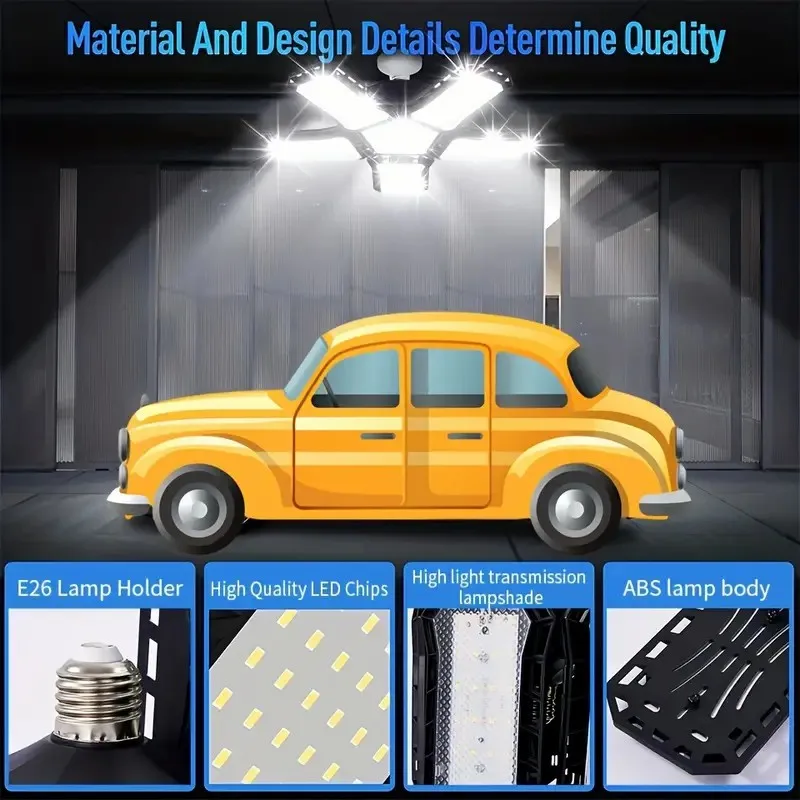 Flexible Panels LED Garage Light E26/E27 Screwed Bulb Workshop Lighting Bulbs Industrial Bulbs