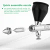 NEOECO NCT-SJ83 Dual Action Airbrush 9cc 1/3 oz Fluid Cups Quick Remove Air brush Cap Design Gravity Feed Set for Model Cake Art 5
