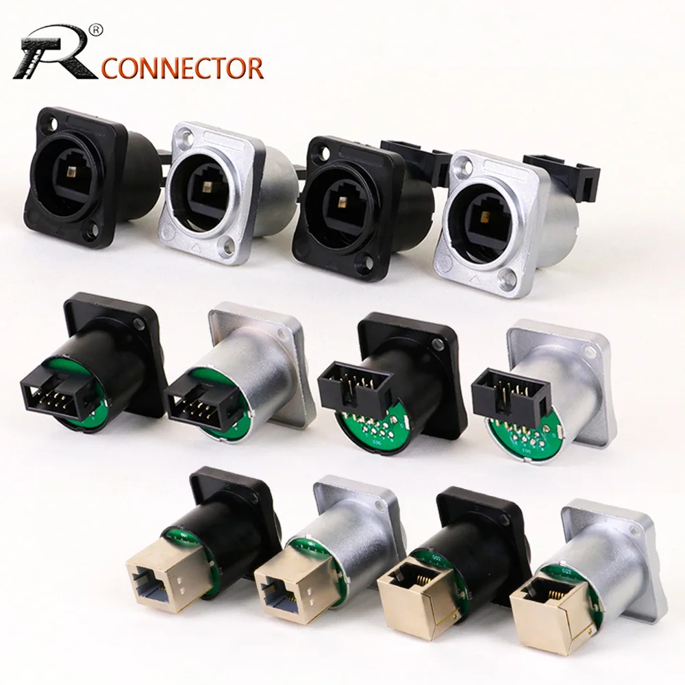 1pc RJ45 CAT5/6 Network Interface Adapter Waterproof Male Plug Female ...