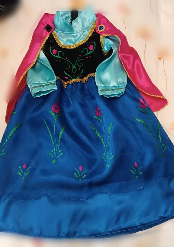 Vestido de Elsa Anna para niñas, vestido de princesa para carnaval, disfraz de flores para desfile de Jasmine Rapunzel, disfraz de Navidad para Cosplay photo review