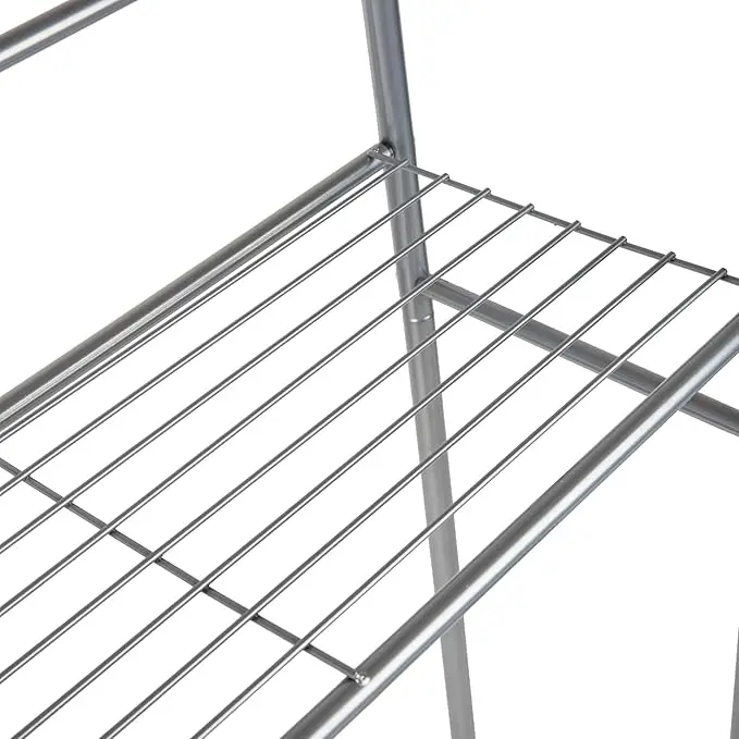 Over-the-toilet metal storage rack – 23.5”L x 70.5”H, silver 3
