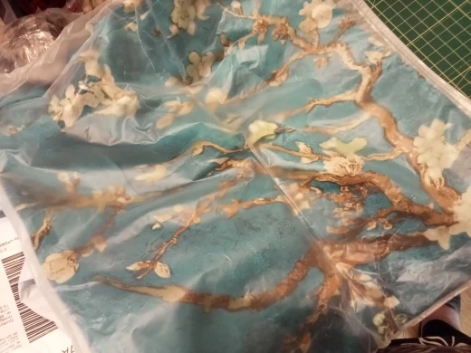 Elegant Long Headband Yellow Floral Silk Scarf photo review