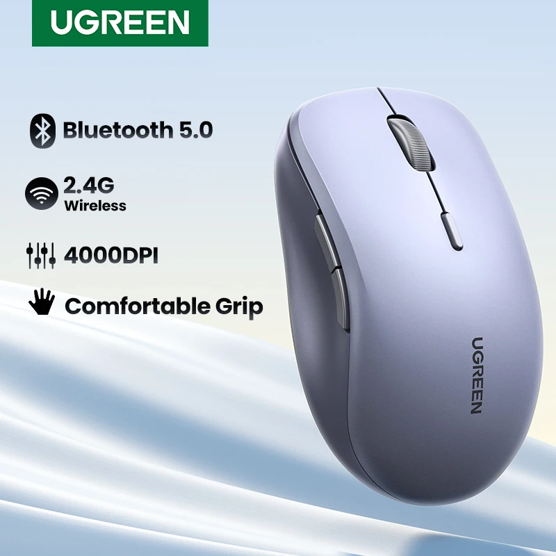 

Беспроводная мышь UGREEN, 2,4 ГГц, 4000DPI, 6 бесшумных кнопок