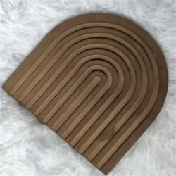 Boho - Style Wave Arch Wooden Cutting Board - Decorative Home Accent for Kitchen, Dining, and Living Spaces (Brown Color)