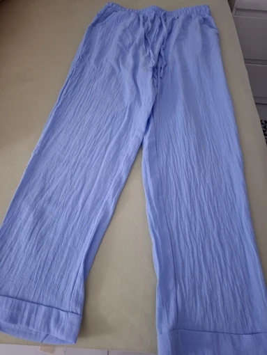 Elegant Cotton Linen Summer Trousers for Women - High Waist Fit photo review