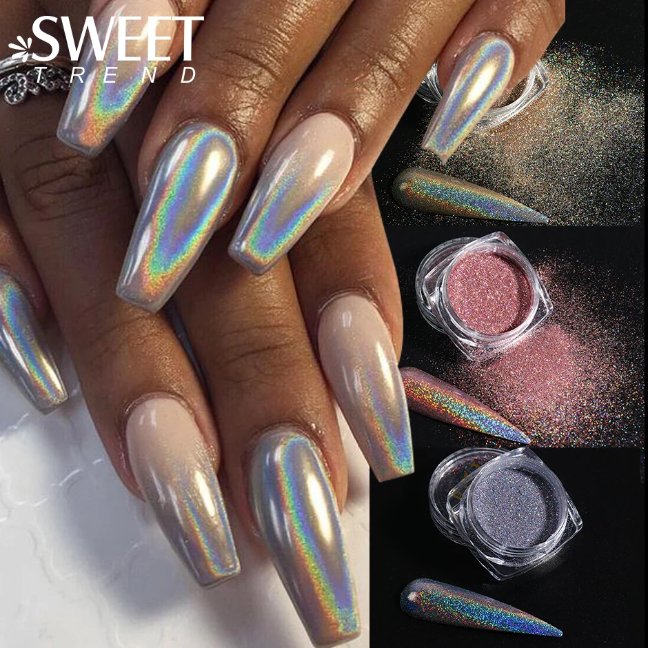 Mirror Nail Glitter Powder Gold Silver Metallic Effect Pigment Gel Polish  Chrome Flakes Dust Holographic Nail Art Decoration - AliExpress