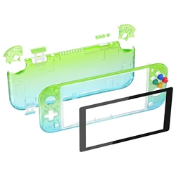 Custom Handheld Controller Shell with Screen Protector & Buttons (Gradient Green Blue)
