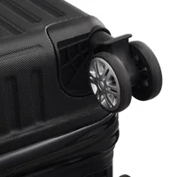 Rosahqnda 3 pièces TSA Lock ABS noir valise rigide boîtier de chariot M/L/XL ensemble 6