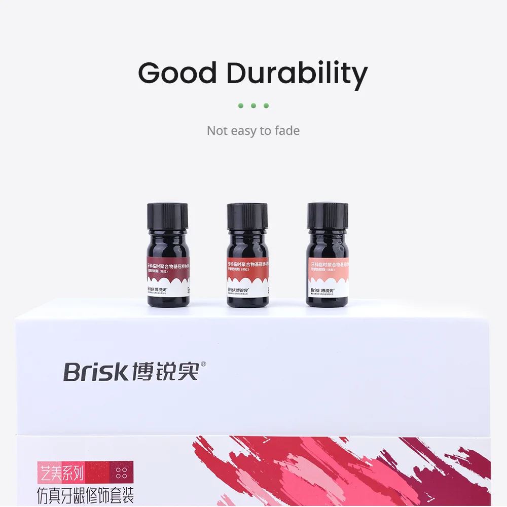 Dental Simulated Gum Modification Kit for Polymerised Ceramics/Print Resin/Acrylic PMMA Dental Light Curing Stain Glaze