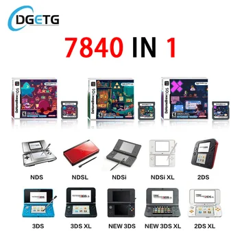 3DS NDS 게임 카드 결합 카드 7840, NDS 카세트, 64IN1 208 500 NES 미국 게임 카드, 2DS/3DS XL용