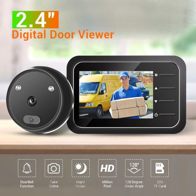 Mirilla Digital HD de 3,5 pulgadas, visor de puerta con foto inteligente,  cámara gran angular, detección de movimiento, timbre de seguridad para el  hogar - AliExpress