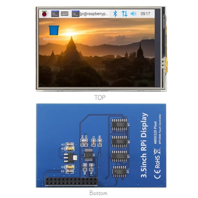

Rapberry Pi 3.5 Inch Touchscreen Display 480X320 Pixel ILI9486 Driver 3.5" SPI TFT Color Screen for Raspberry Pi 3B/3B+/4B