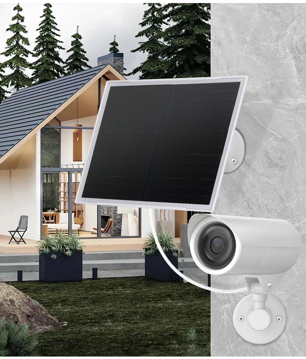 Solar Panel for Security Camera 6V 10W Solar Chargers Compatible with Outdoor So