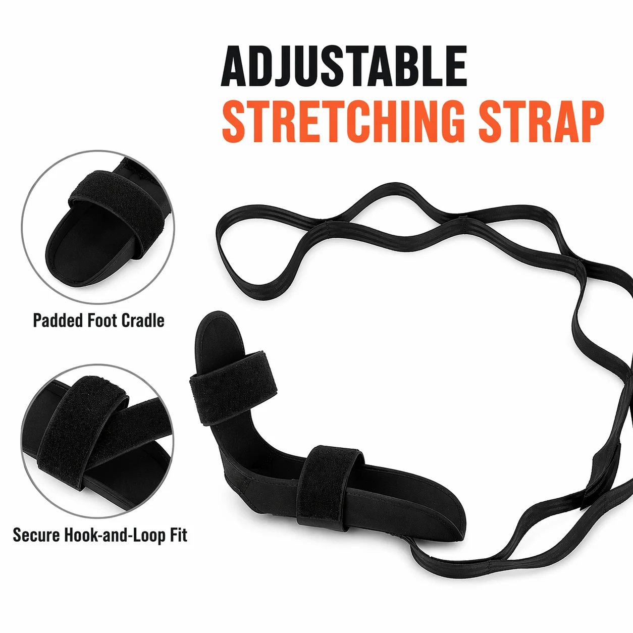 Versatile Flexibility & Stretching Strap with Foot Loop for Dance, Gymnastics, and Home Workouts