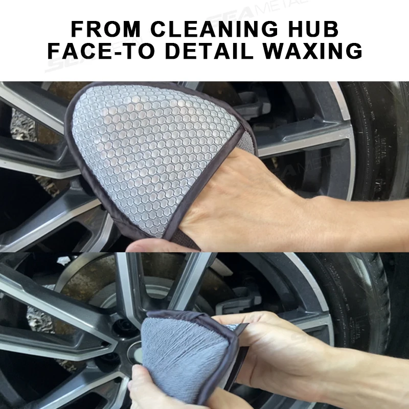 Microfiber Car Cleaning Gloves Car Cleaning Mitt Wheel Microfiber Hub Washing Glove Scratch-Free Wet/Dry Car Interior Accessory Wiping Mitt