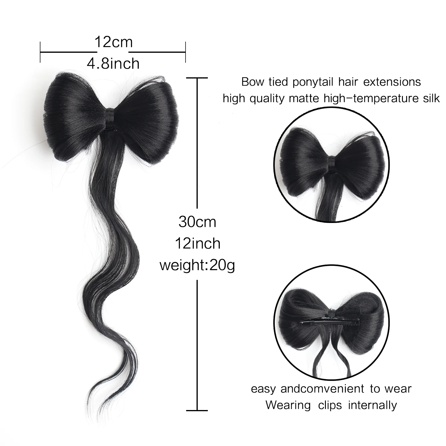 Bowknot Hair Bun Claw Hair Bun 합성 클립 인 헤어 익스텐션 일상 사용을 위한 우아하고 자연스러운 헤어 액세서리