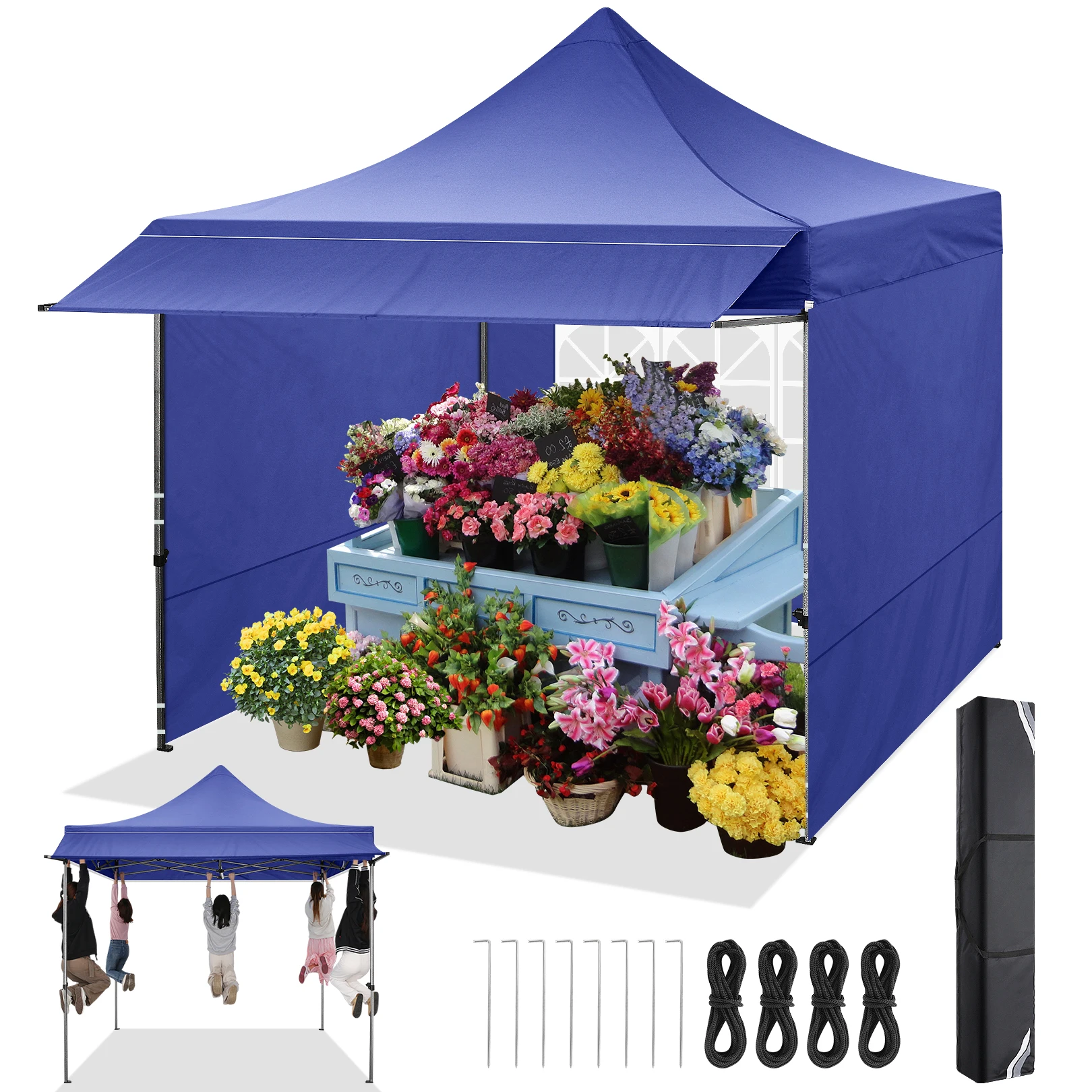 Gazebo 3x3 Waterproof Stable Winterproof with Awnings and Sidewalls,UV Protection 50+ Pop-up Gazebo Foldable Party Tent for Gard