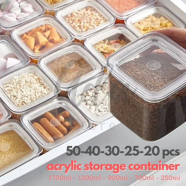 SUDE Kitchen Food Storage Container Jar Box Transparent Modern Vacuum  Airtight Lid Acrylic For Tea Spice Legume Pasta Cuisine