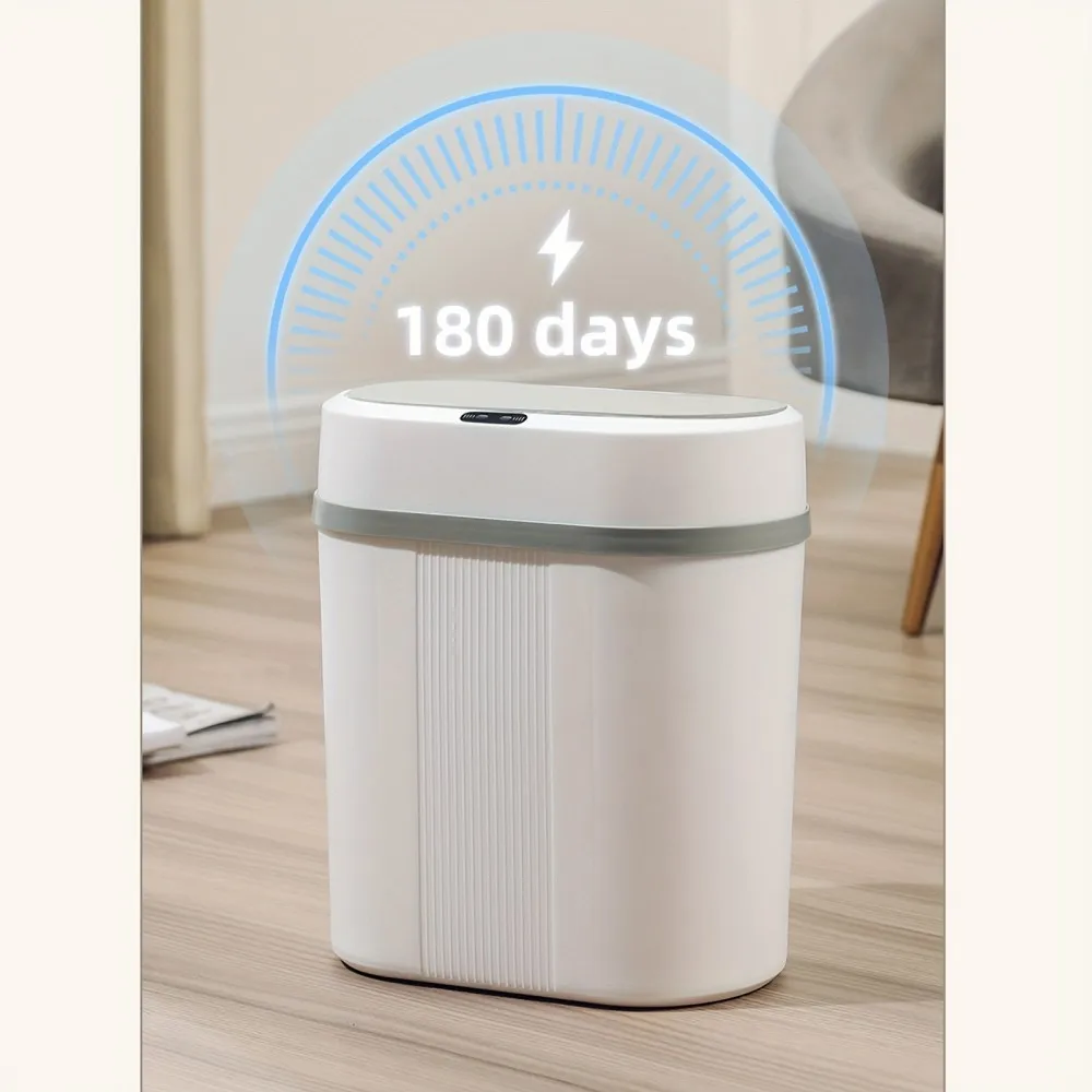 Smart 12L Trash Can Home Kitchen Bathroom Smart Sensing Household Cleaning Waterproof Storage Tools White: 3 - 5 Days Free Delivery Only UK