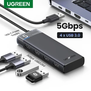 USB-концентратор UGREEN, 4 порта, USB Type-C на USB 3,0, разветвитель, адаптер для MacBook Pro, iPad Pro, Samsung Galaxy Note 10, S10