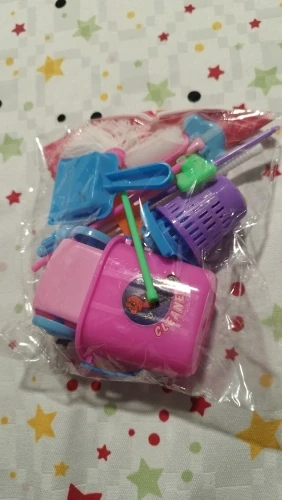 9pcs Set Miniature Mop Dust Cleaner Doll Housework Cleaning Supplies Tools Set Dollhouse Furniture Decoration Doll Accessories photo review