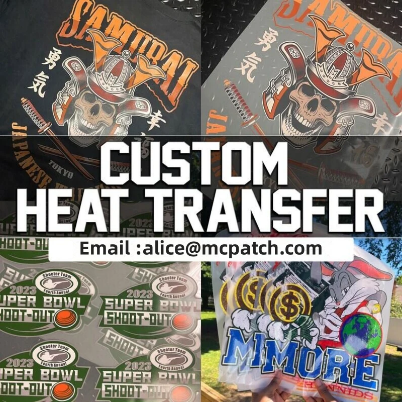 Custom Heat Transfer Sticker Vinyl Screen Printing Design Pattern Logo  Plastisol Personalized Iron On Transfer Label For T-shirt