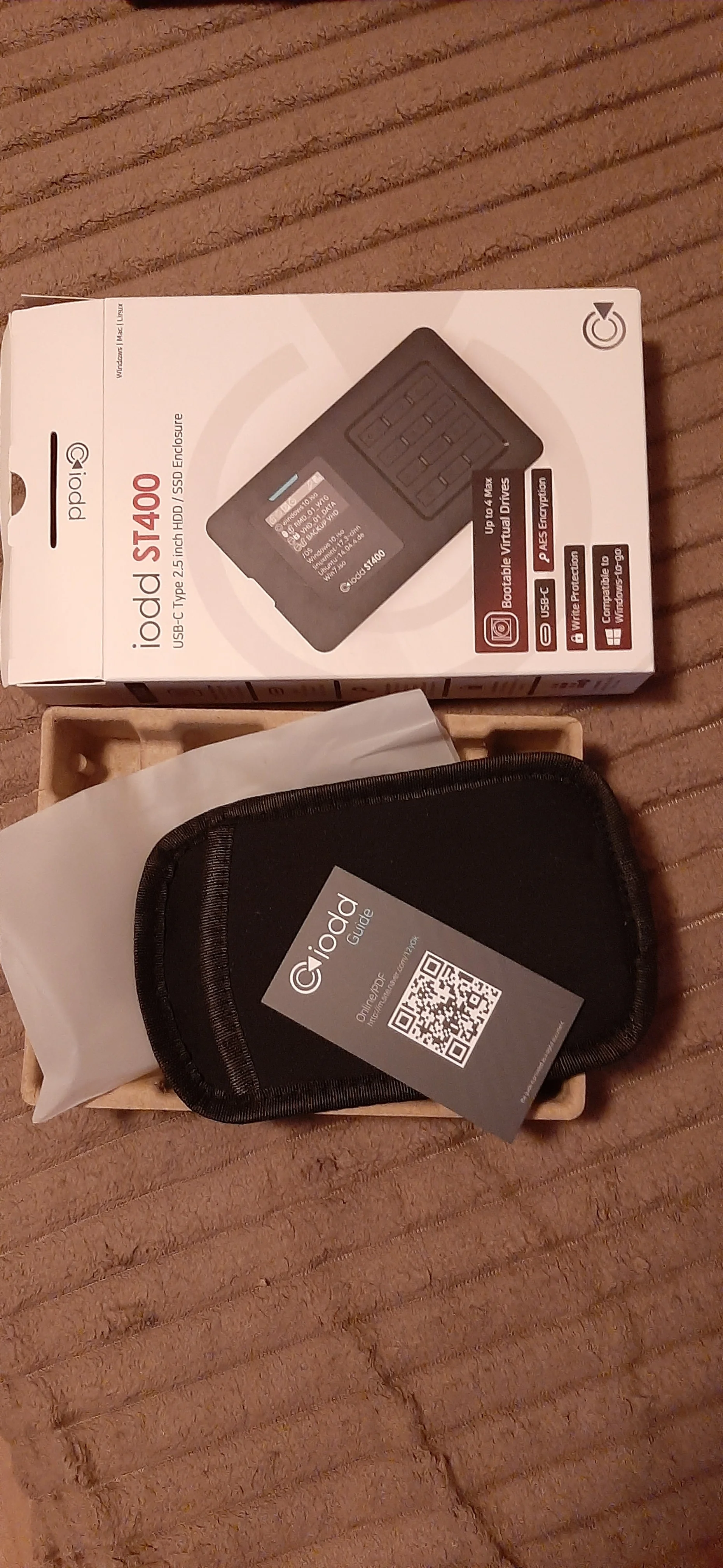 Отзыв о товаре IODD ST400 5,5-дюймовый корпус/USB-C/Bootable Virtual ODD & HDD / AES256 шифрование максимум до 76 цифр/защита записи/2,5 ( от пользователя 0***r