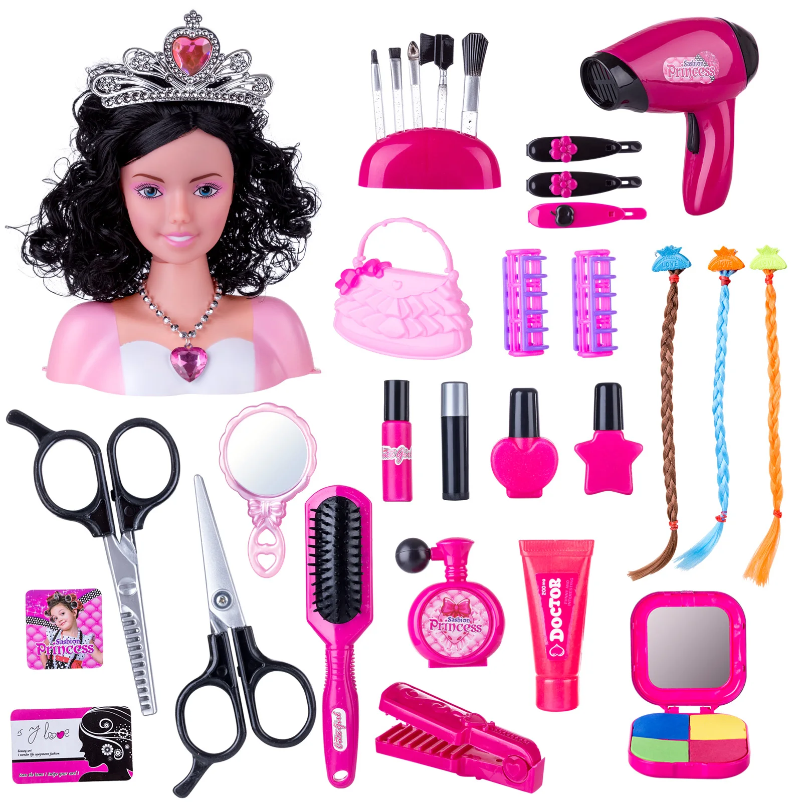 Conjunto De Maquiagem Infantil, Boneco Da Moda Para Crianças, Para  Penteado, Com Secador De Cabelo, Presente De Aniversário Para Meninas -  Brinquedos De Moda E Beleza - AliExpress