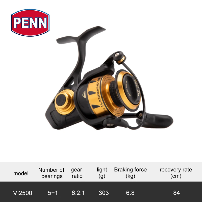 100% Original PENN Spinfisher VI SSVI 2500-10500 Metal Body Spinning  Fishing Reel 5+1BB IPX5 Sealed Design Big Sea Saltwater - AliExpress