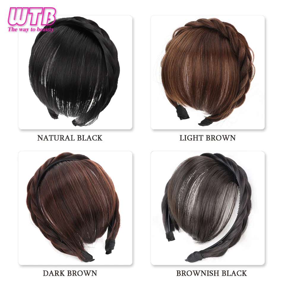 Synthetic Bangs Hair Extension Women Hairbands Clip on Hairpieces