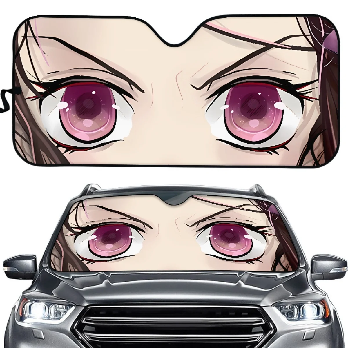 

Anime Front Windshieled Sunshade for Car Kamado Nezuko Print Auto Visor Shield Cover Vehicle Sun Shades UV Protection Fit SUV