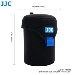 JJC Neoprene Compact Camera Lens Pouch Bag with Fold-Over Closure (X Larger)