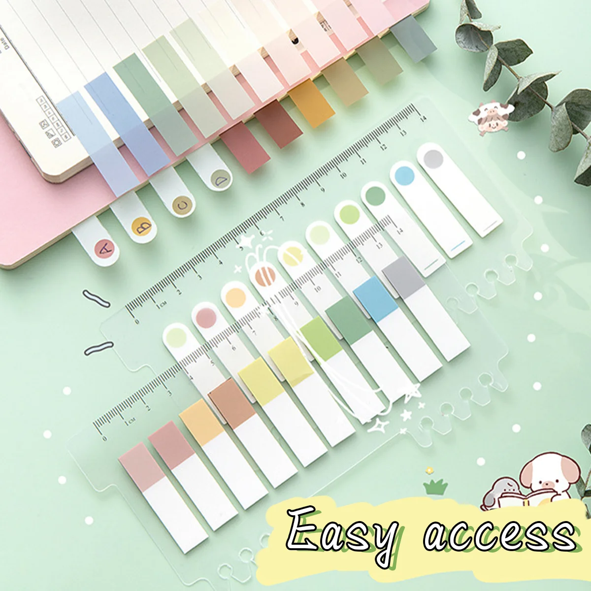 Kawaii autocollants 200 feuilles signets bloc-Notes mignon bloc-Notes Notes autocollantes Pack fournitures de bureau scolaire pochette esthétique papeterie