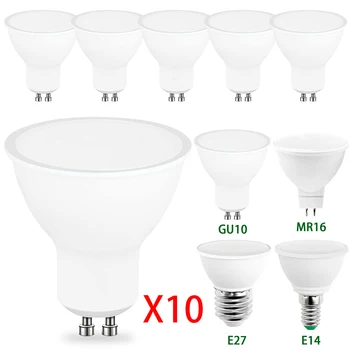 10pcs  GU10 E27 E14 MR16 GU5.3  Lampada LED Bulb 6W 220V Bombillas LED Lamp Spotlight Lampara Spot Light