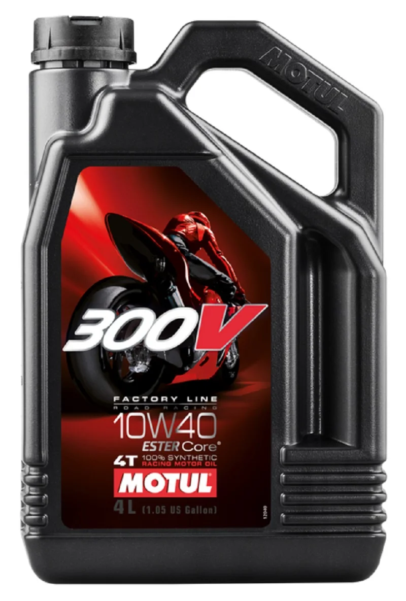 Olio Motul 300V Fl Road Racing 10 W40 4 Litri Olio Lubrificante Motore Moto Biker Moto Sintetico