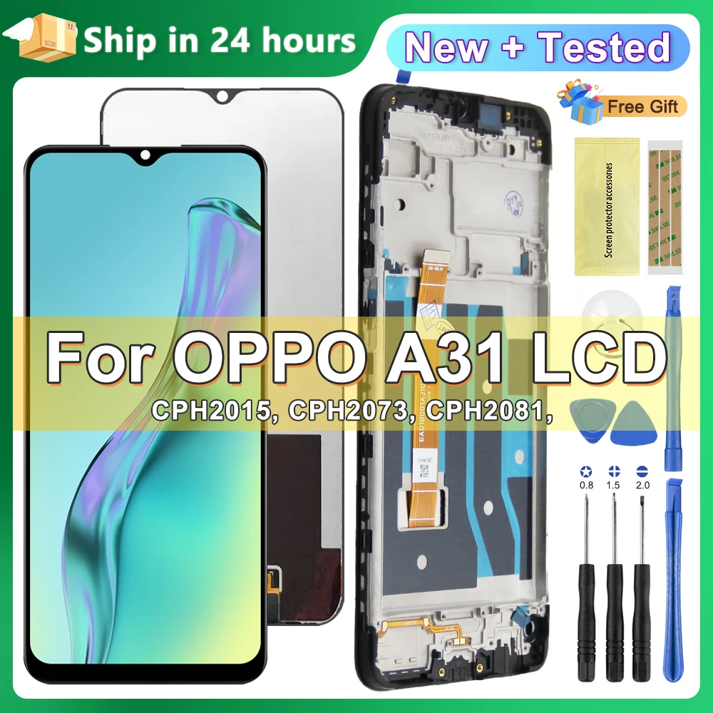 

6,5 ''Оригинальный ЖК-дисплей для OPPO A31 2020 CPH2015 CPH2073 CPH2081 CPH2029, сменный сенсорный экран в сборе для OPPO A31 2020