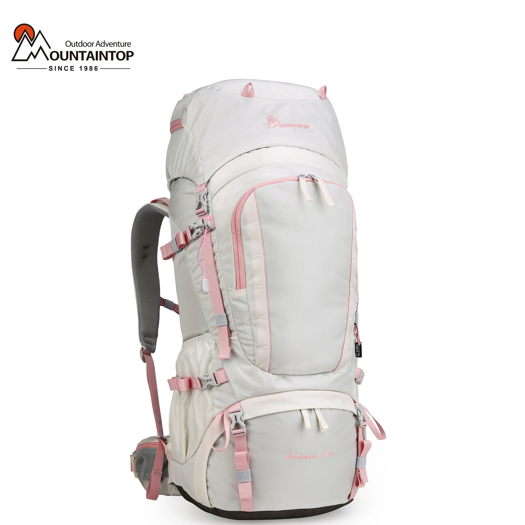 MOUNTAINTOP 60L Hiking Internal Frame Backpack with YKK Zippers and Rain Cover