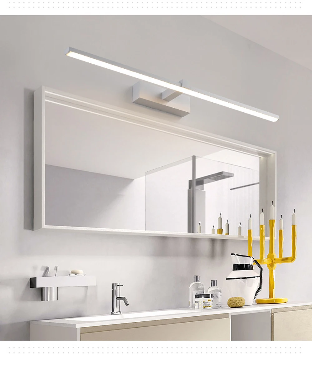 Ab76a5e678e4b4041ac4fcc410549ae5f6 Modern Bathroom LED Wall Light Hardwares Wall Lamp Three Colors Light Aluminum Led Black White Bathroom Mirror Line Lamp Fixture