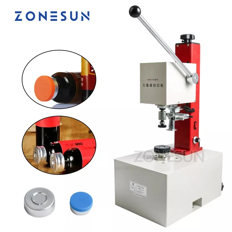 ZONESUN Semi Automatic Vials Crimping Machine Oral Liquid Electric Hand