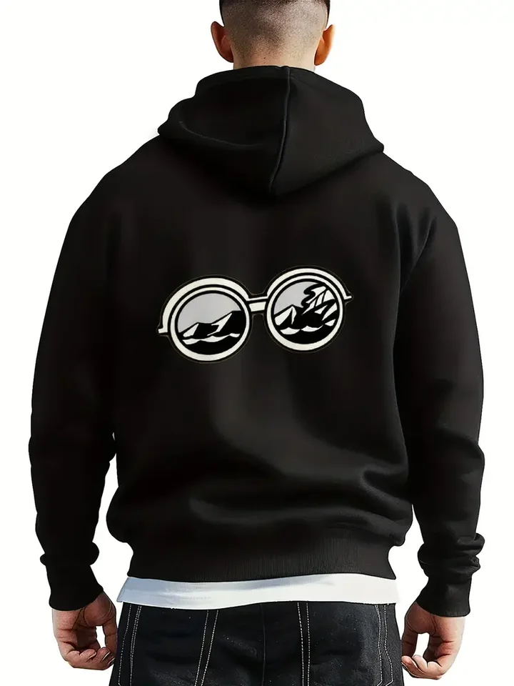 Trendy Men's Breathable Printed Hoodies Y2K Style
