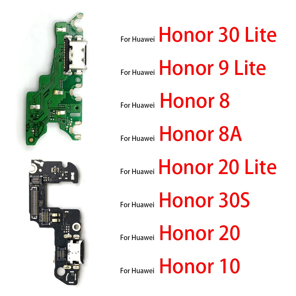 

20 Pcs For Huawei Honor 30 8 9 10 30S 20 Lite New USB Charger Board Port Connector Mic PCB Dock Charging Flex Cable Replacement